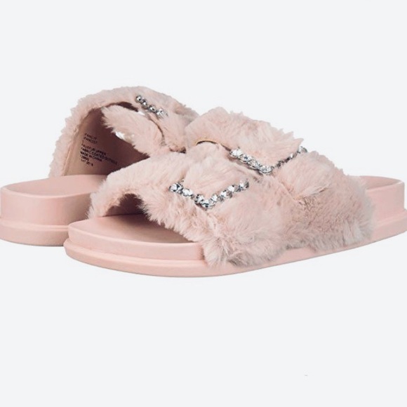 madden girl fur slides